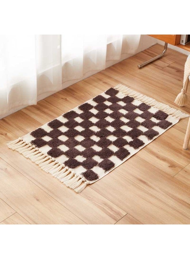 New foreign trade export retro Nordic style tassel carpet cotton thread three-dimensional tufted bedroom bedside mat handmade floor - Image 1