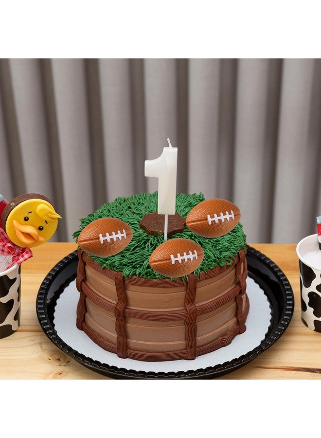 XunYee 32 Pcs Mini Foam Balls Sports Cupcake Toppers 1.6 Inch Basketball Soccer Stress Ball Small Football Baseball Cake Topper Sports Party Favors for Birthday Party Supplies Decoration(Football) - Image 3