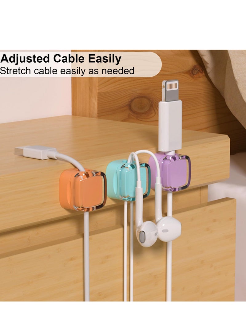 Zikra Cord Organizer Magnetic Desk Cable Organizer Safe and Convenient Adjustable Charging Cable Holder Smooth Magnetic Cable Management for Bedside Table Kitchen Car Office 12 Pack - Image 2