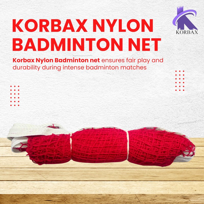 Korbax Nylon Tape One Side Border Beginner Badminton Net (21 * 2.2 Feet) for Sports, Training, Practice and Fun - Image 4