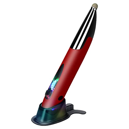 lychee Rechargeable Pocket Pen Mouse, Left/Right-Handed Wireless Optical Ergonomic Mouse with Stylus Function RGB Backlit Type-C & Micro USB Adapter for PC Laptop Notebook Mac (Red) - Image 1