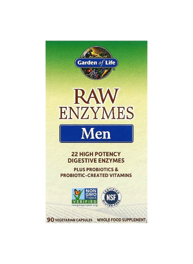 Garden of Life Garden of Life, RAW Enzymes, Men, 90 Vegetarian Capsules  - Image 1