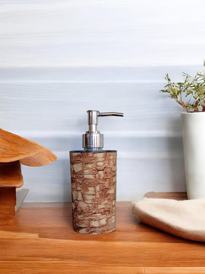 Bigining™ Unbreakable Soap Dispenser Bottle with Pump for handwash in Bathroom, Kitchen Sink, Brown Plastic Body and Chrome Finish on Top (Brown, Pack of 1) - Image 2