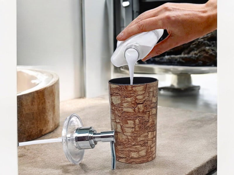 Bigining™ Unbreakable Soap Dispenser Bottle with Pump for handwash in Bathroom, Kitchen Sink, Brown Plastic Body and Chrome Finish on Top (Brown, Pack of 1) - Image 3