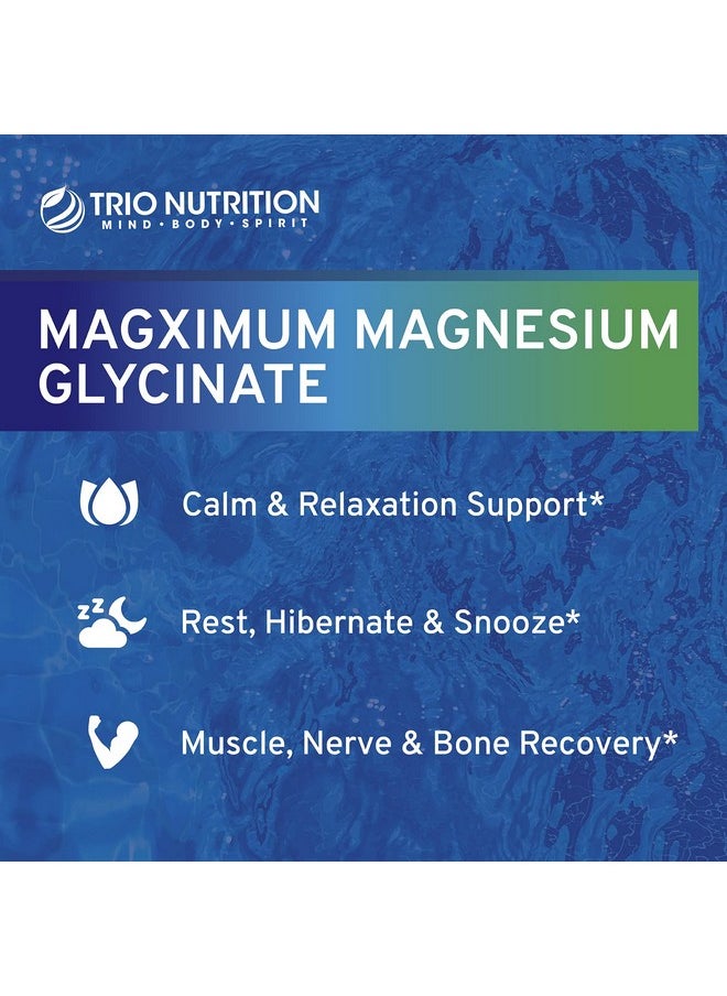 TRIO NUTRITION MIND BODY SPIRIT - Trio Nutrition Magx Magnesium Glycinate Vitamin D3 Vitamin K2 & Mct Oil; Chelated Magnesium Supplement; Calm Relaxation & Recovery; Well Rested & Ready To Start Your Day* - Image 1