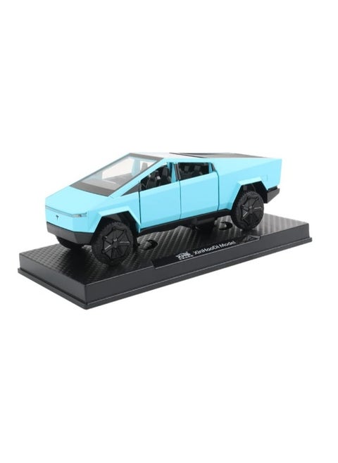 1:32 Scale Simulation of Tesla Cybertruck Diecast Model | Pull Back Pickup Truck with Sound & Light | Alloy Toy for Kids & Enthusiasts | Blue