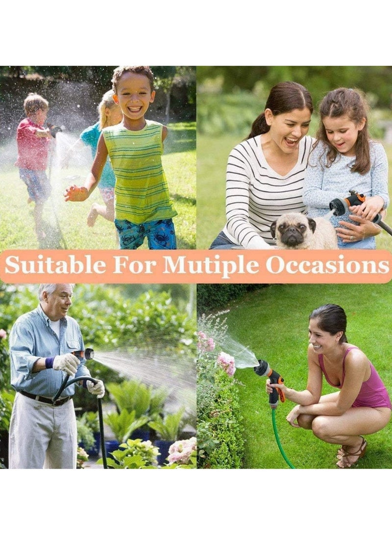 Garden Hose Nozzle, Garden Water Hose Nozzle Sprayer with 3 Connectors, 8 Adjustable Spray Patterns High Pressure Hand Spray Sprayer Hose Nozzle for Garden Watering Plant Cars Pets Showering - Image 5