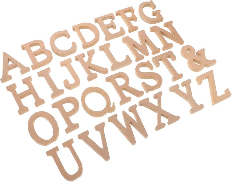 Abaodam 1 Set Creative DIY Wooden Letters Paintable Craft Letters for Home Decor Nursery Photography Props and Art Projects Versatile Unfinished Wood for Custom Designs - Image 1