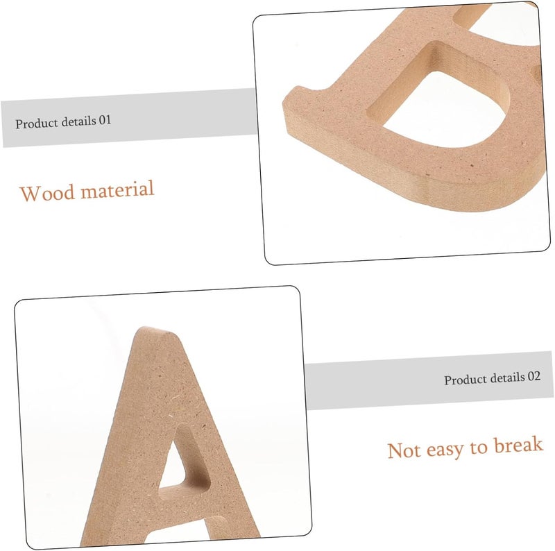 Abaodam 1 Set Creative DIY Wooden Letters Paintable Craft Letters for Home Decor Nursery Photography Props and Art Projects Versatile Unfinished Wood for Custom Designs - Image 3
