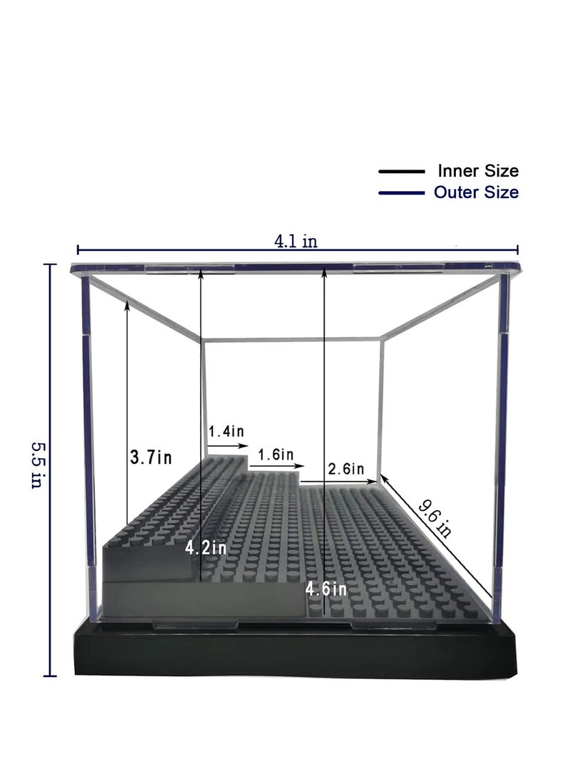 Excefore Display Case for Figures, Dustproof Clear Display Box, Acrylic Display Case for Brick Figures, Suitable for Minifigures Action Figures Blocks (Black)  - Image 2