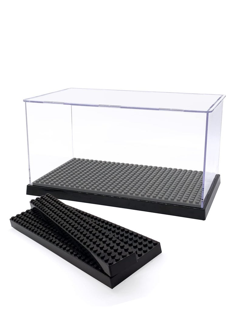 Excefore Display Case for Figures, Dustproof Clear Display Box, Acrylic Display Case for Brick Figures, Suitable for Minifigures Action Figures Blocks (Black)  - Image 1