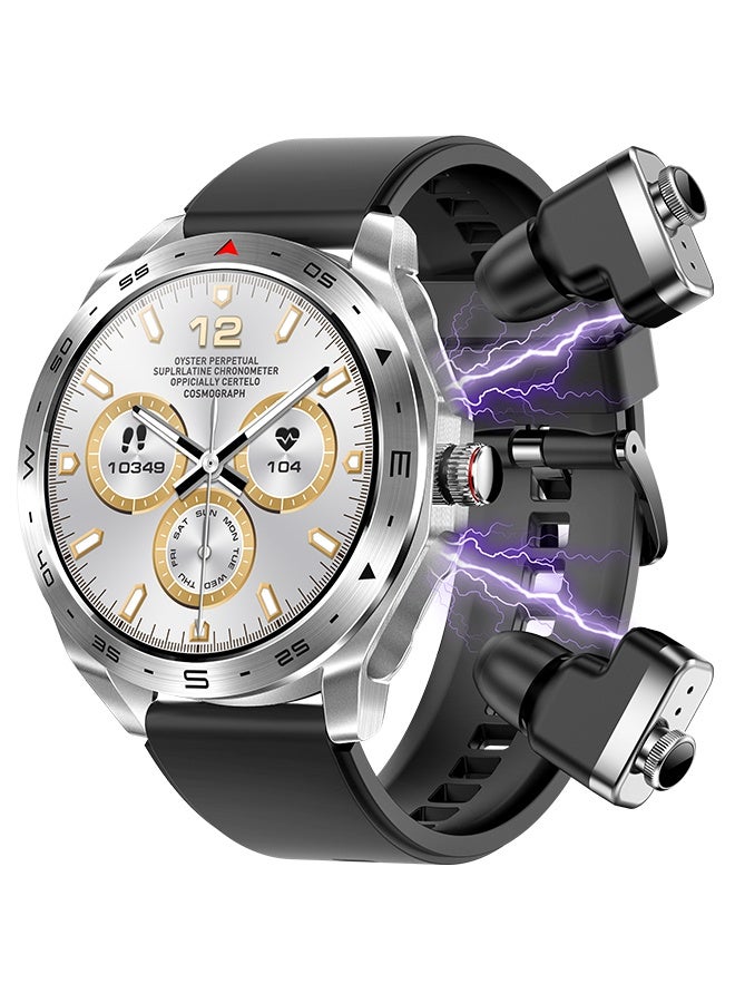 RollsTimi  Men's Smart Bluetooth Watch with Built-in Bluetooth Earbuds, 1.52-inch HD Full Touch Screen, Over 100 Watch Faces Optional, Multiple Sports Modes, Sports and Sleep Monitoring, 2-in-1 Earbud and Watch Combo, Model RT-T95 - Image 1