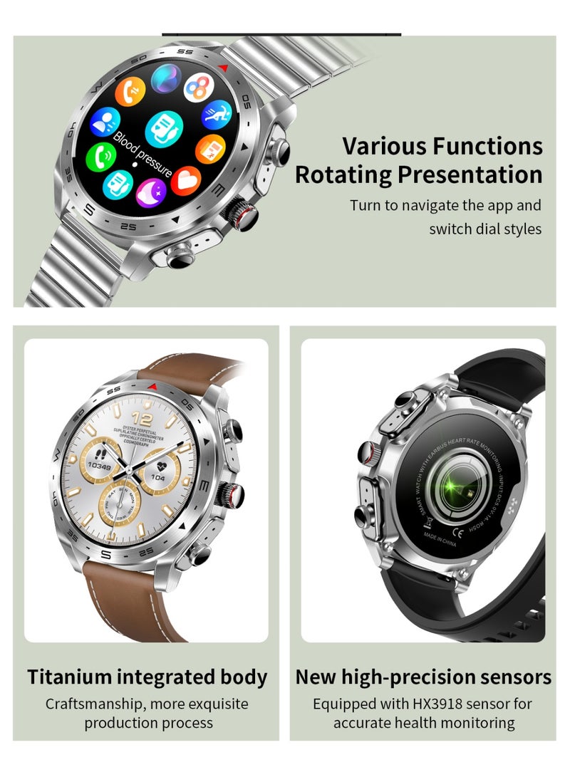 RollsTimi  Men's Smart Bluetooth Watch with Built-in Bluetooth Earbuds, 1.52-inch HD Full Touch Screen, Over 100 Watch Faces Optional, Multiple Sports Modes, Sports and Sleep Monitoring, 2-in-1 Earbud and Watch Combo, Model RT-T95 - Image 5