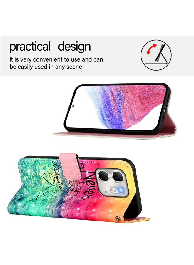 اس-توب جراب لهاتف Infinix Hot 50i 5G / Smart 9 4G جراب هاتف جلدي أفقي برسومات ثلاثية الأبعاد - Image 3