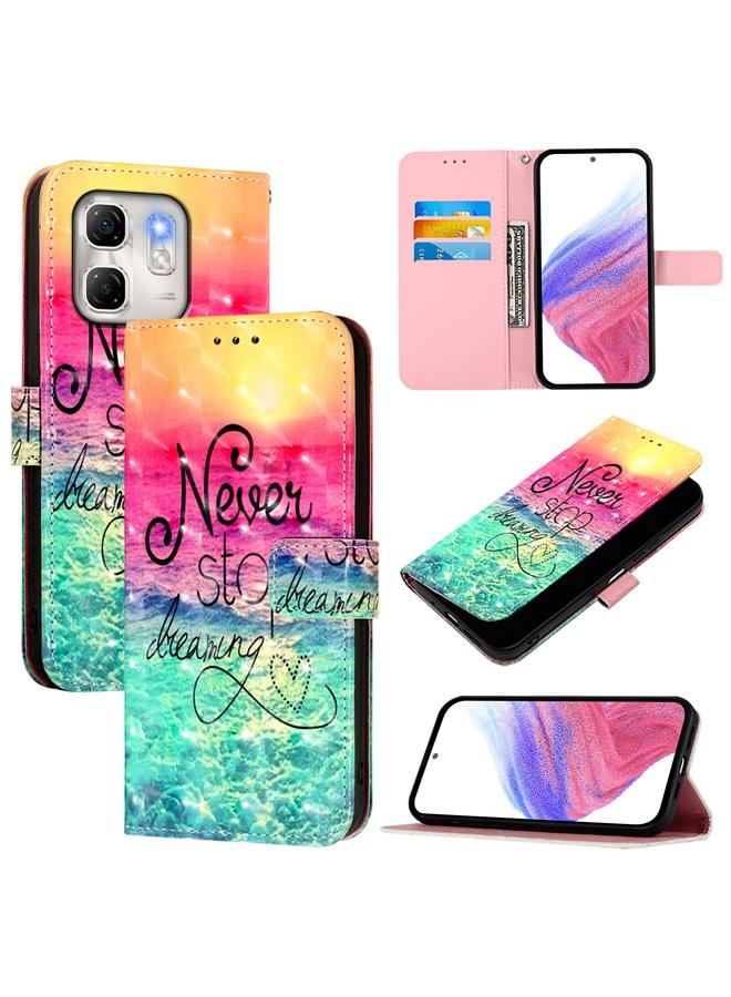 اس-توب جراب لهاتف Infinix Hot 50i 5G / Smart 9 4G جراب هاتف جلدي أفقي برسومات ثلاثية الأبعاد - Image 1