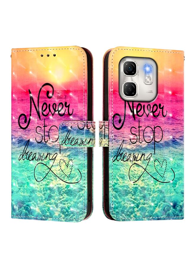 اس-توب جراب لهاتف Infinix Hot 50i 5G / Smart 9 4G جراب هاتف جلدي أفقي برسومات ثلاثية الأبعاد - Image 2