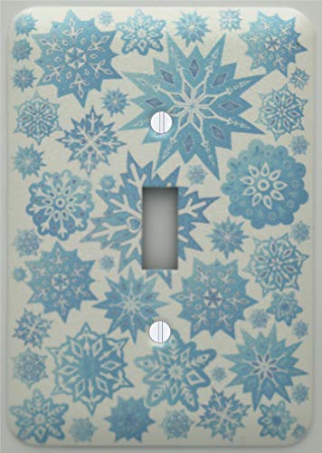 Presto Light Switch Covers Snow Flakes Light Switch Cover Plate in Ice Blue Snowflake Wall Decor