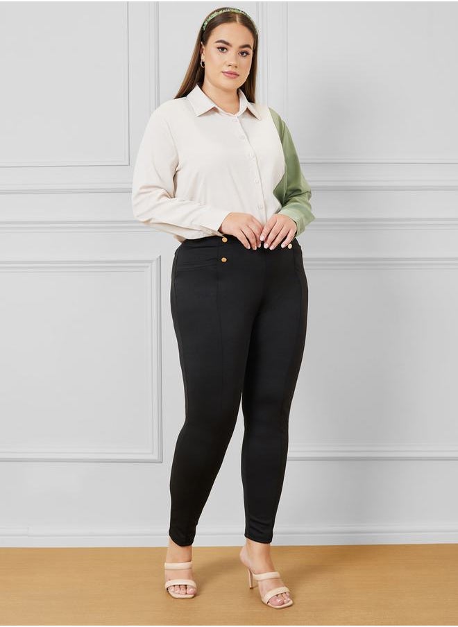 Styli - Colourblock Detail Long Sleeve Shirt - Image 1