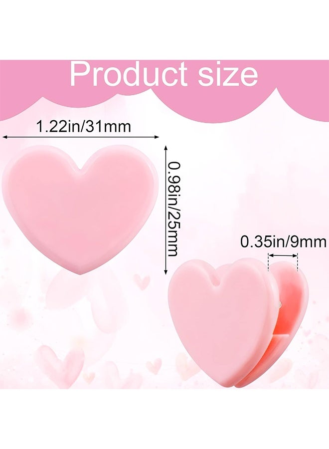 25 PCS Heart Shaped Binder Clips, Paper and Bag Clips, Office Folder Small Binder Clip, Mini Decorative Paper Clips, Wedding Binder Cartoon Bookmark Clip for Coffee Office Photo Picture Pages Holder - Image 2