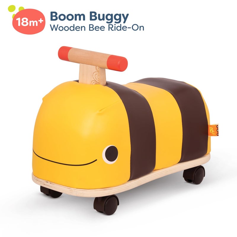 B. toys- Boom Buggy- Ride On- Wooden Ride On for Toddlers – Handle & 4 Smooth Wheels – Push & Roll Bee – 18 Months + - Image 3