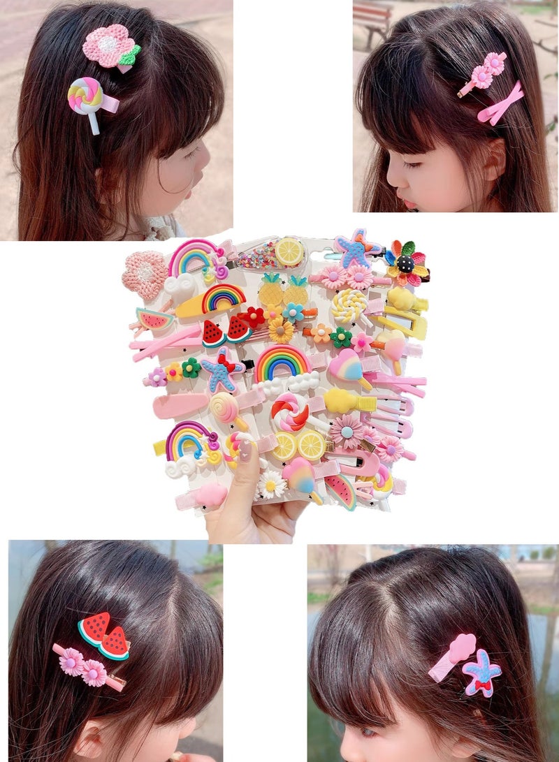 Innoshine 42-Piece Kids Hair Clips Set - Colorful Candy Color Toddler Girl Barrettes for Thin Hair, Girls Hair Accessories Hair Pins for Children - Image 1
