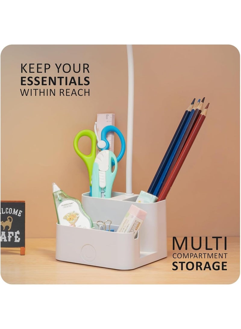 Rechargeable LED Desk Lamp with Pen and Mobile Phone Holder, Touch Control, Flexible USB Charging, 3 Color Modes - Image 5