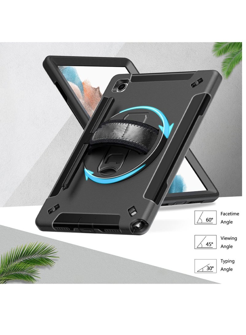 KASTWAVE Case for Samsung Galaxy Tab A8 10.5 Inch 2022 with Pen Holder Shoulder Strap,Military Grade Heavy Duty Shockproof Cover for Samsung Galaxy Tab A8 Tablet SM-X200/X205/X207,  Black  - Image 2
