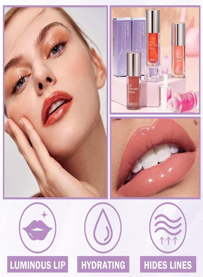 QIUFSSE Korean Clear Lip Oil Tinted Lip Plumper Gloss for Women Big Brush Head Hydrating Lip Glow Oil for Lip Care and Dry Lips - 05 Smoke Gray Pink - Image 5