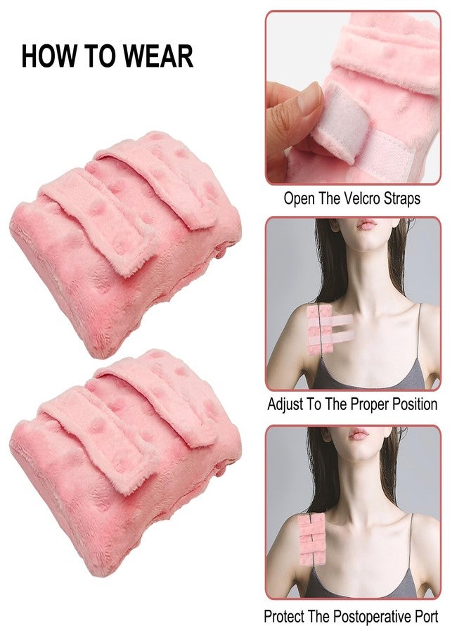 LYMOI 2 Pack Pacemaker Pillow for Bra, Chemo Port Pillow for Chemo Patients, Chemo Port Bra Cushion, Pacemaker Protector, Post Surgery Bra Strap Pads Heart Surgery Recovery Gift (Pink) - Image 3