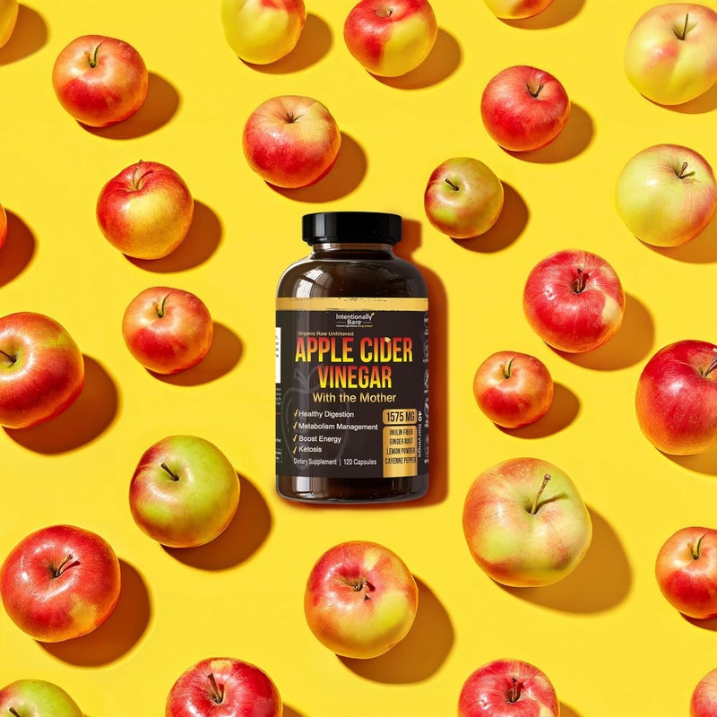 Intentionally Bare Apple Cider Vinegar with Mother Capsules  ACV Capsules with Ginger Lemon Cayenne and Inulin  Keto Friendly and Gluten Free for Energy Immunity and Gut Health  120 Capsules - Image 3