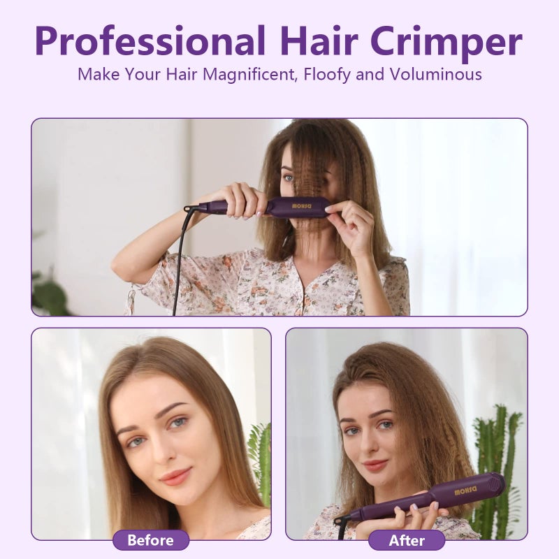 DSHOW Crimping Iron Hair Crimper for Hair DSHOW Hair Volumizing Crimper with Titanium Ceramic Plates Styling Tools for Women Girls - Image 3
