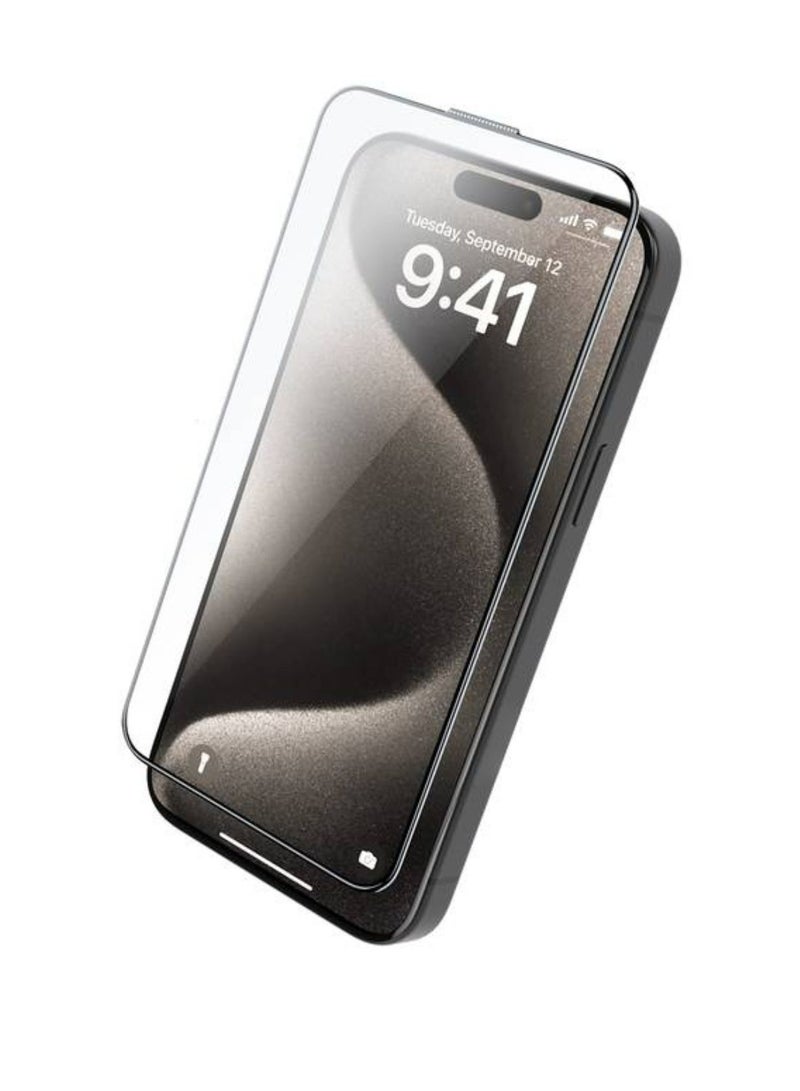 Raxoom Picasso 3D Glass Screen Protector with Alignment Tray for iPhone 15 Pro - Crystal Clear, Ultimate Protection, Easy Install, Anti-Scratch, 99% Clarity, Bubble-Free - Precision Fit, Durable Glass Shield - Image 2