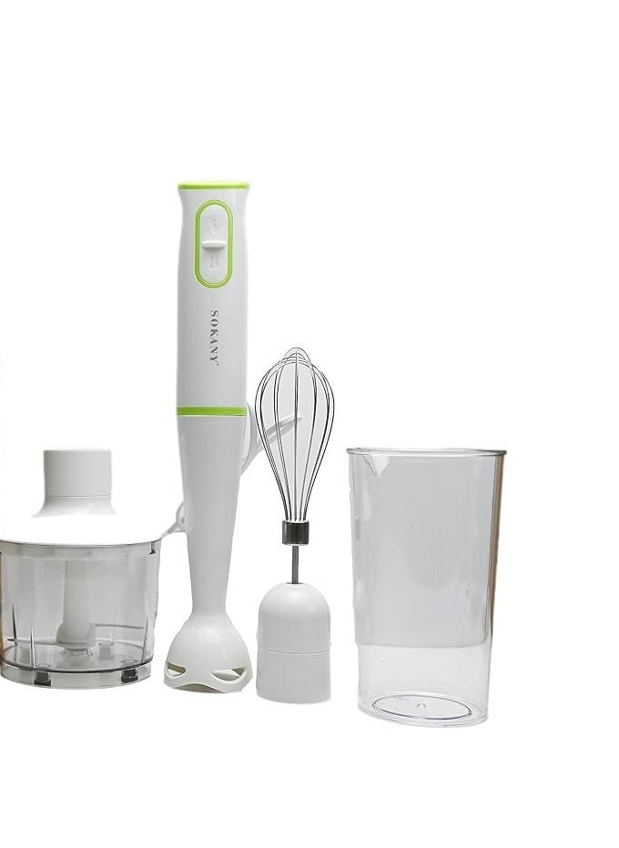 sokany Hand Blender 4 in 1 Multi-Functional Food Processor with Grinder, Egg Whisk, Beaker, and Chopper Attachments – Powerful 300 Watt Motor for Smooth Blending, Grinding, Whisking & Chopping | Easy to Use & Clean | Perfect for UAE Kitchens - Image 3