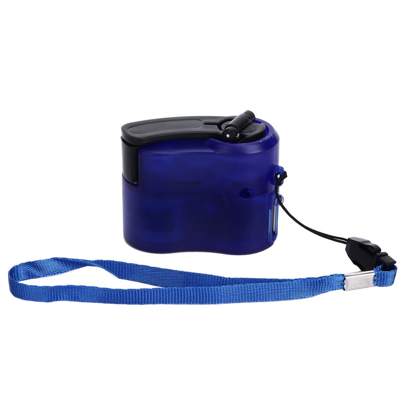 USB Hand Crank Phone Charger Portable Hand Power USB Charger for Outdoor Hiking Camping Blue - Image 3