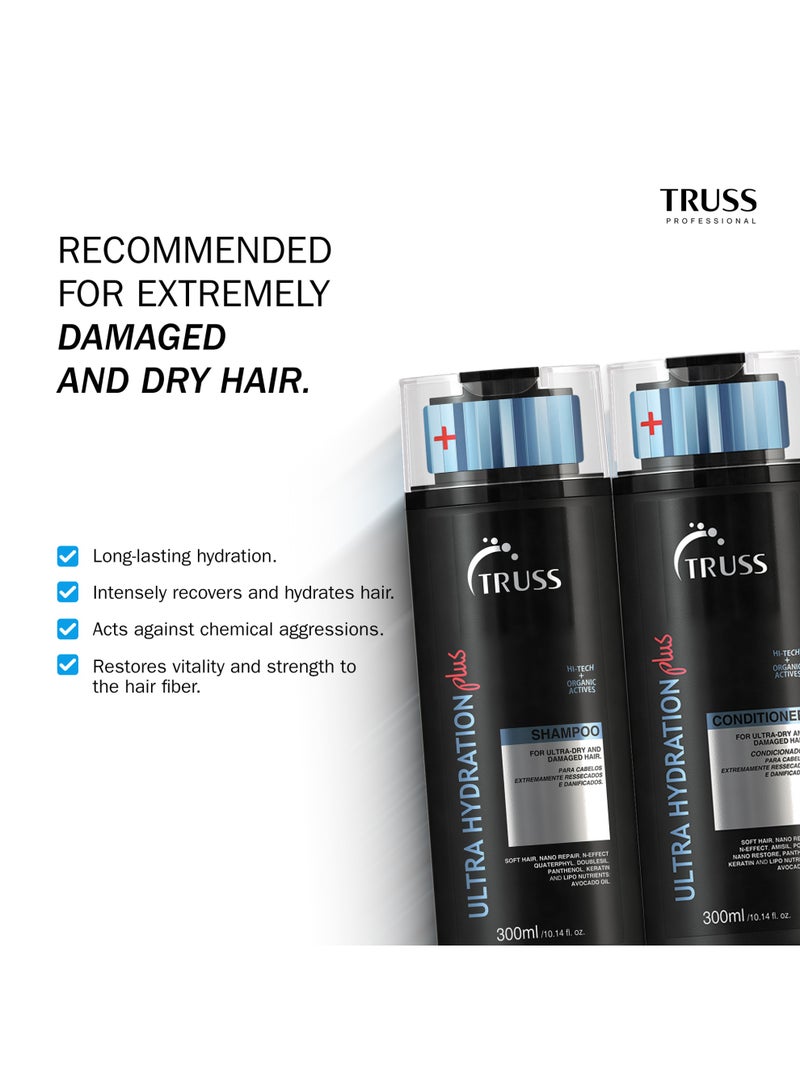 تروس شامبو وبلسم TRUSS Ultra Hydration Plus (300 مل) لكل منهما، مع قناع خاص (180 جم) + بخاخ Deluxe Prime Summer Leave-In Spray مجاني (260 مل) - ترطيب وإصلاح وحماية - Image 2