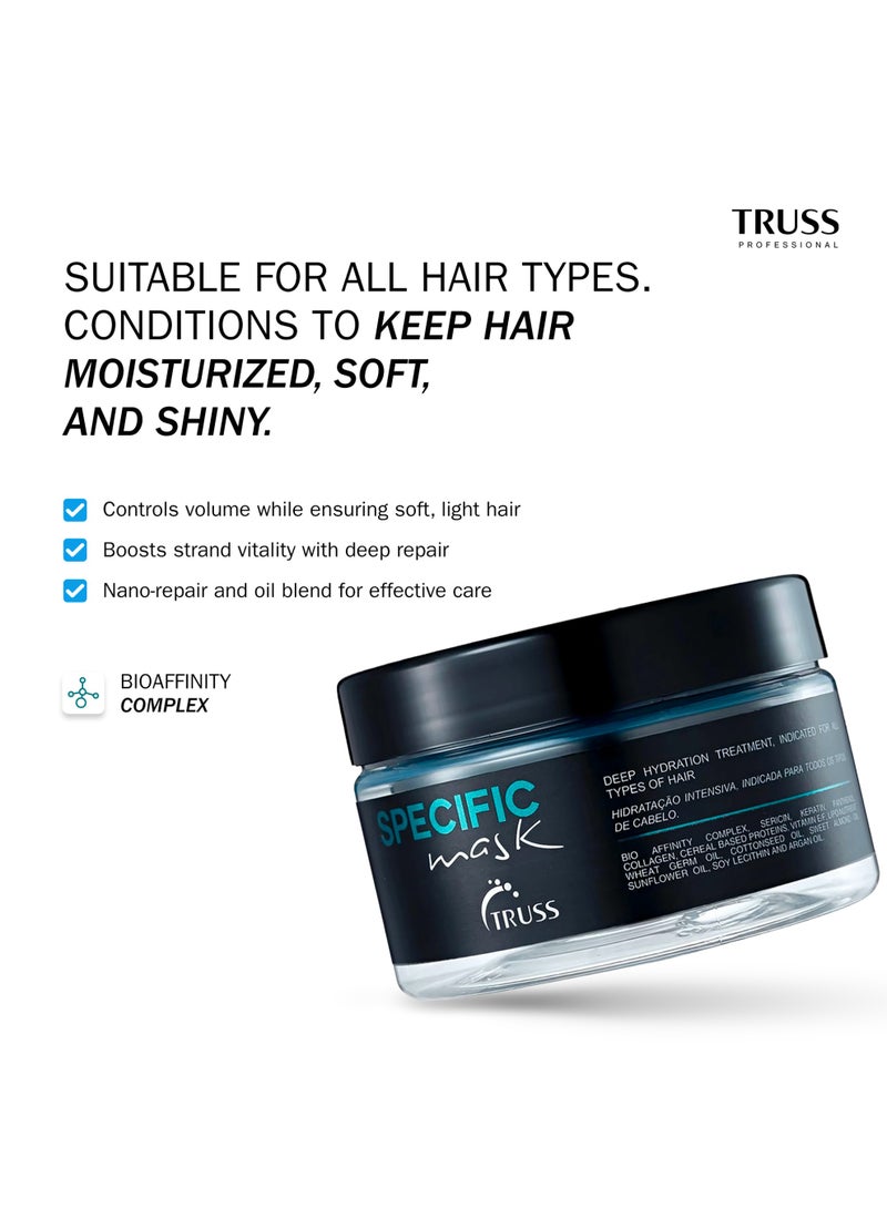 تروس شامبو وبلسم TRUSS Ultra Hydration Plus (300 مل) لكل منهما، مع قناع خاص (180 جم) + بخاخ Deluxe Prime Summer Leave-In Spray مجاني (260 مل) - ترطيب وإصلاح وحماية - Image 5