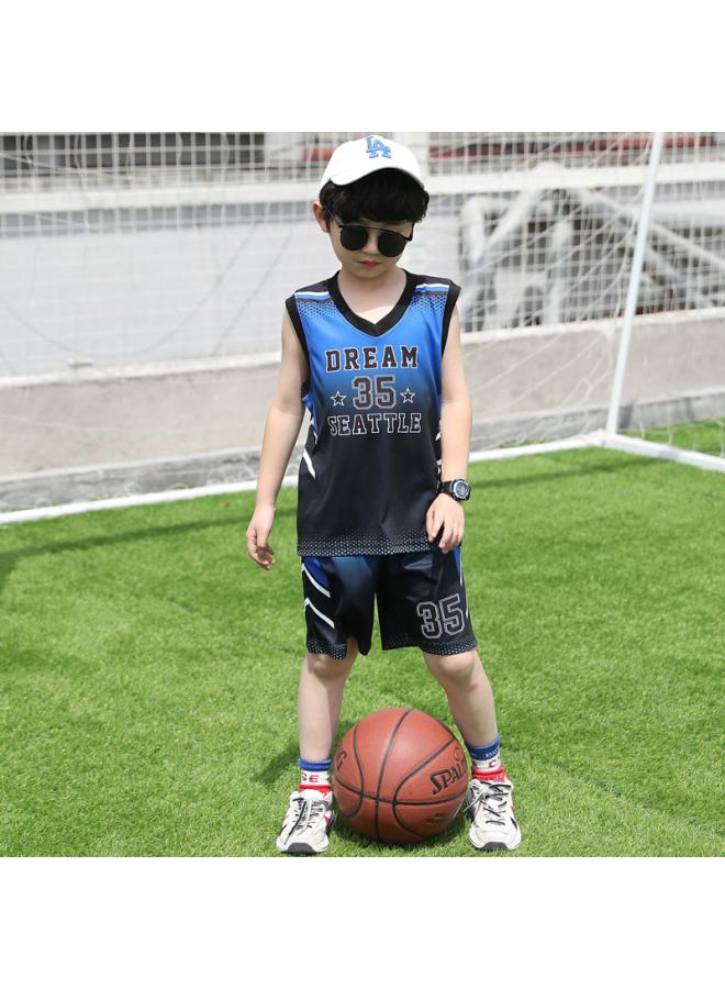 Children's Basketball Clothes Suit Middle And Big Children's Clothing Summer Men's Basketball Clothes Children's Training Sportswear Sweat-absorbent Basketball Jersey Thin