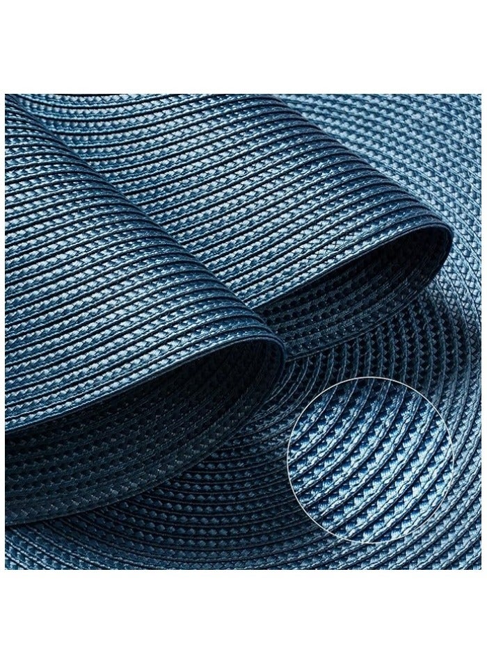Round Braided Placemats Set of 6 Table Mats for Dining Tables Woven Washable Non-Slip Place mats 15 in - Image 2