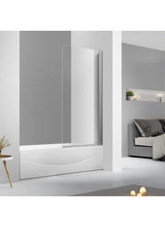 DANUBE HOME Milano Bathtub Screen â€“ Frameless Glass Shower Panel for Bathtub | Waterproof, Easy Install & Modern Bathroom Divider for Home & Hotel Use L 70 X W 150 Chrome  - Image 1