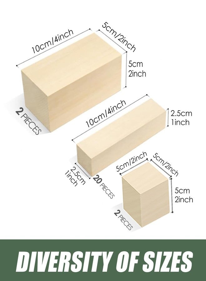 Bluvizo Basswood Carving Blocks 24PCS: Wood Carving Kit Whittling Wooden Blocks for Crafts with 3 Different Sizes - Unfinished Soft Woodworking Wood for Beginners Kids Adults Hobby - Image 3