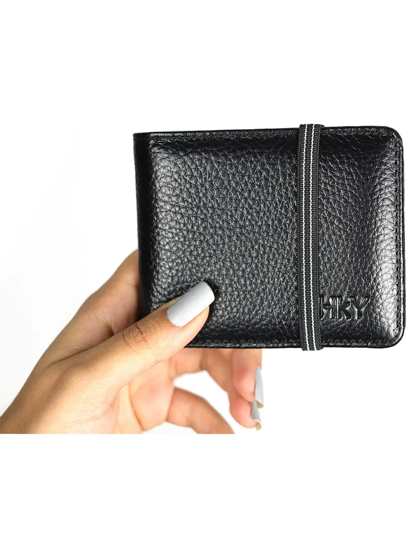 Hky Men's Leather Card Holder Wallet