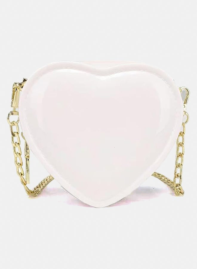 Toddler Girls Crossbody Purse Cute Heart-shaped Shoulder Bag Satchel for Little Girls (White)  - Image 1
