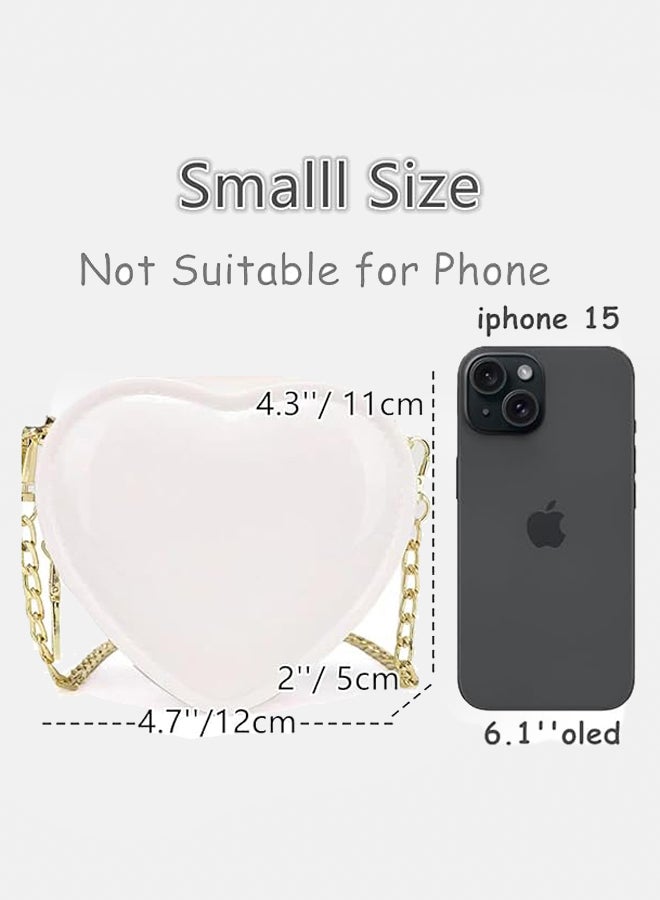 Toddler Girls Crossbody Purse Cute Heart-shaped Shoulder Bag Satchel for Little Girls (White)  - Image 2