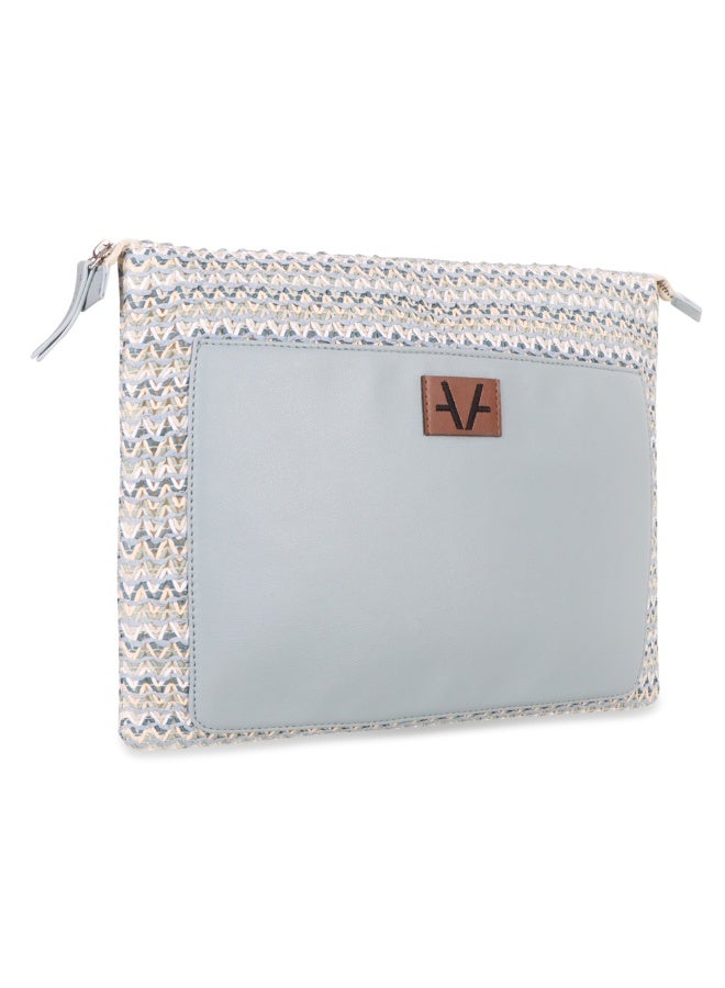 Avake Ocean Bloom Raffia Lightweight Sustainable Laptop Sleeve Bag - Image 3
