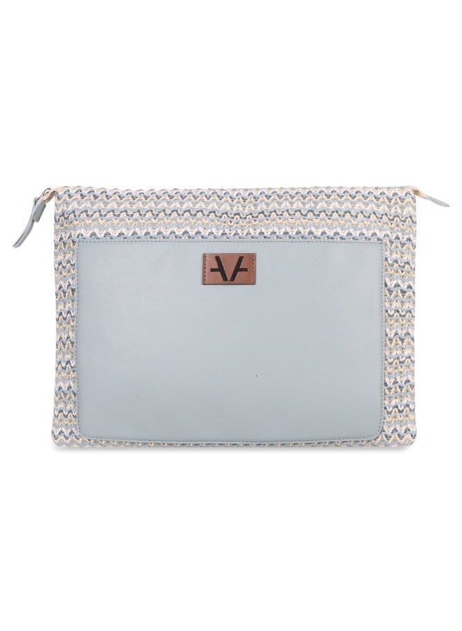 Avake Ocean Bloom Raffia Lightweight Sustainable Laptop Sleeve Bag - Image 1