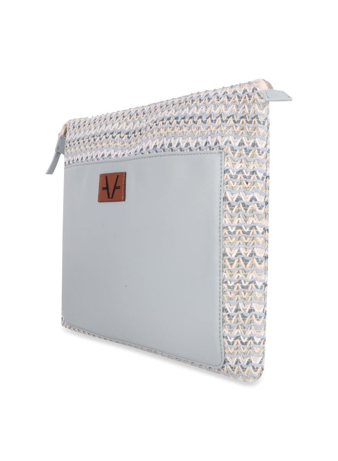 Avake Ocean Bloom Raffia Lightweight Sustainable Laptop Sleeve Bag - Image 4