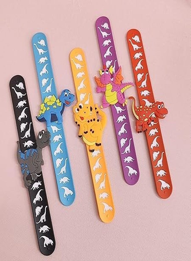 AMANVANI Christmas Gift Set Slap Bracelet For Kids, Gift Bracelet For Girls/Boys, Christmas Return Gifts Wrist Band, Santa Claus Slap Band, Hand Band, Christmas Theme Bracelet Band (dino 3 pcs) - Image 3
