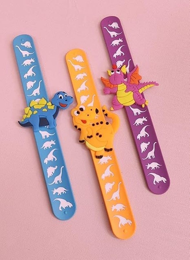 AMANVANI Christmas Gift Set Slap Bracelet For Kids, Gift Bracelet For Girls/Boys, Christmas Return Gifts Wrist Band, Santa Claus Slap Band, Hand Band, Christmas Theme Bracelet Band (dino 3 pcs) - Image 1