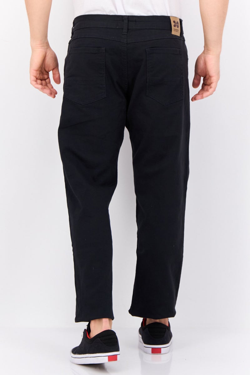 CROSSHATCH Men Regular Fit Plain Chino Pants, Black - Image 4
