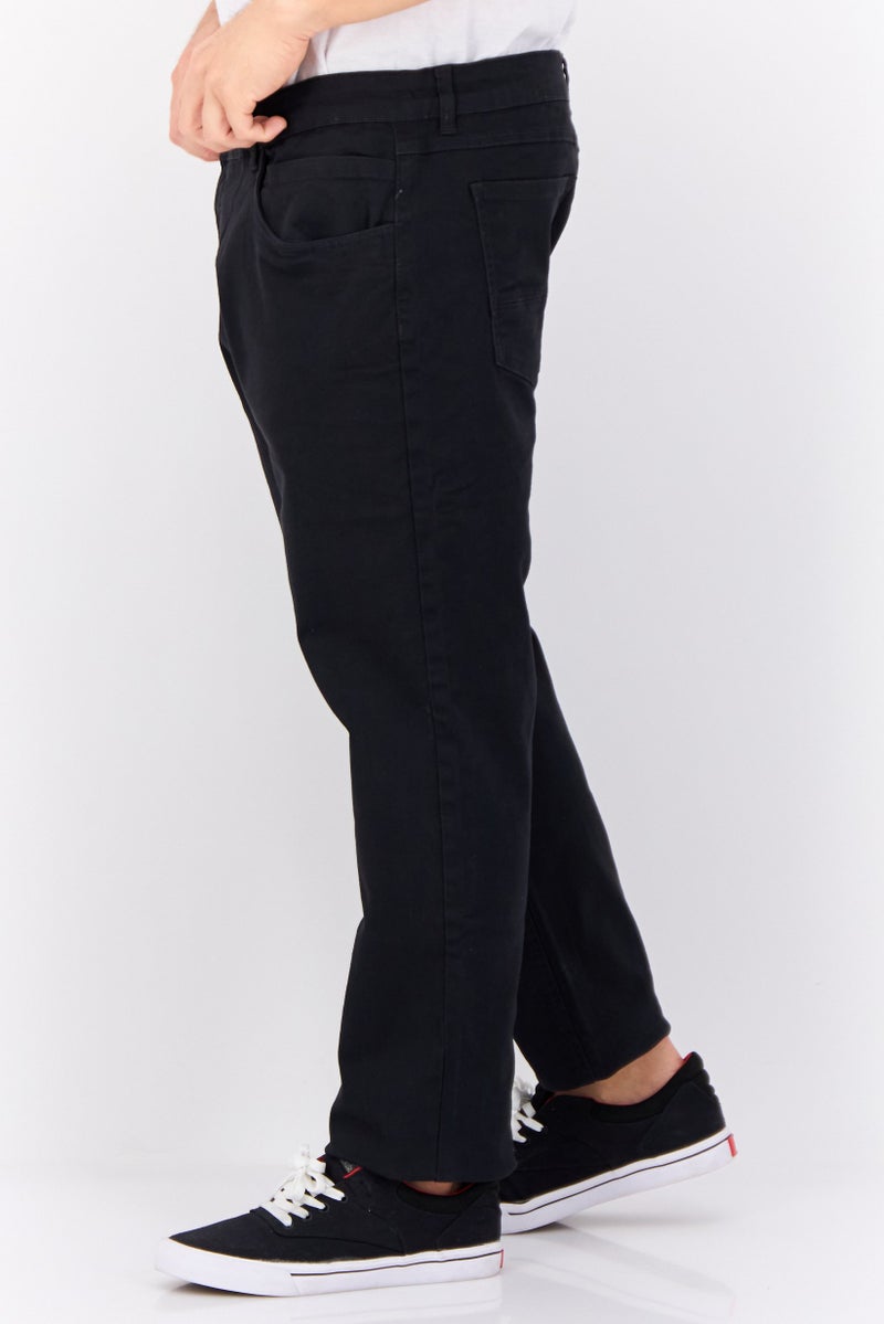 CROSSHATCH Men Regular Fit Plain Chino Pants, Black - Image 2